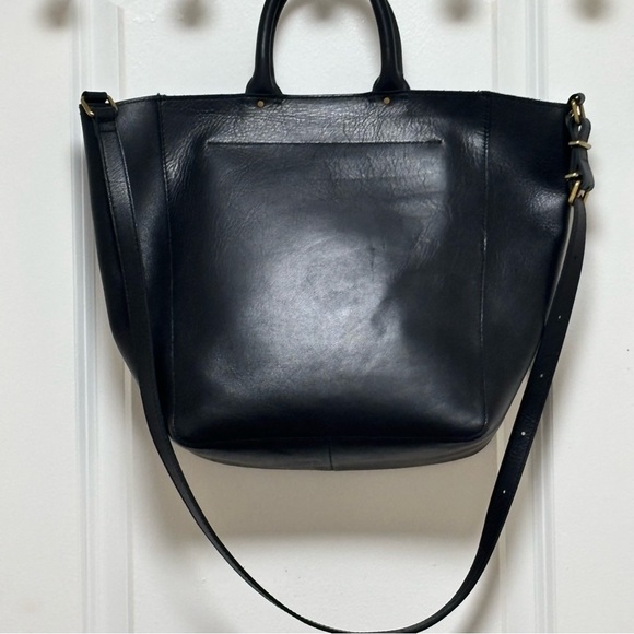 Madewell Abroad Black Leather Crossbody Tote Bag - Picture 7 of 15